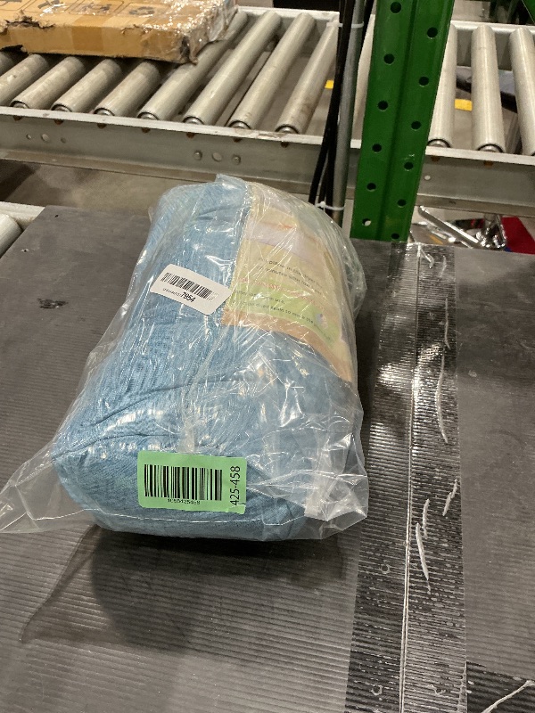 Photo 1 of 1 MIDDLE ONE Round Cylinder Bolster Pillow with Removable Cooling Cover, Tube Roll Cervical Pillow for Head, Neck, Back and Legs Support, 13"x 6", Blue