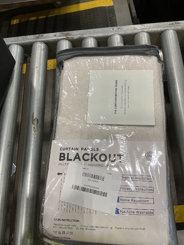 Photo 1 of 100% Blackout Shield Linen Blackout Curtains for Bedroom 96 Inches Long, Back Tab/Rod Pocket Living Room Drapes, Thermal Insulated Blackout Curtains 2 Panels Set, 50" W x 96" L,Cream