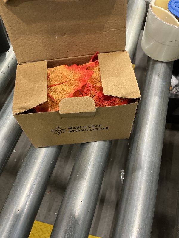 Photo 1 of *Missing items/Missing electrical piece* YEGUO 2 Packs Thanksgiving Decorations for Home, Fall Lights Battery Operated, Total 20ft 40 LED Lighted Fall Garland Maple Leaves for Holiday Autumn Harvest Fall Thanksgiving Halloween Decor