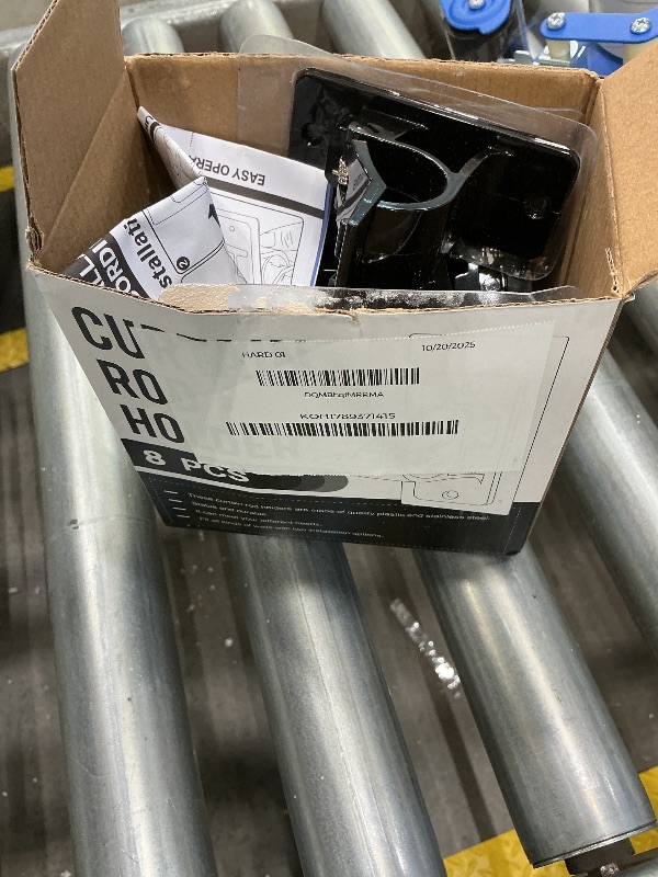 Photo 1 of *Minor Damage*
8PCS No Drill Curtain Rod Bracket, Self Adhesive Curtain Rod Holders, No Hole, Multipurpose Nail Free Curtain Rod Hooks for Bathroom Living Room Kitchen and Bedroom (Black)