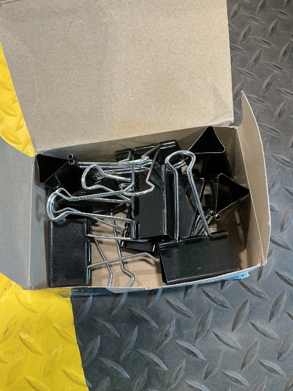 Photo 1 of ***SEE CLERK COMMENTS*** Business Source Fold-Back Binder Clips, Black, Large (Pack of 12)