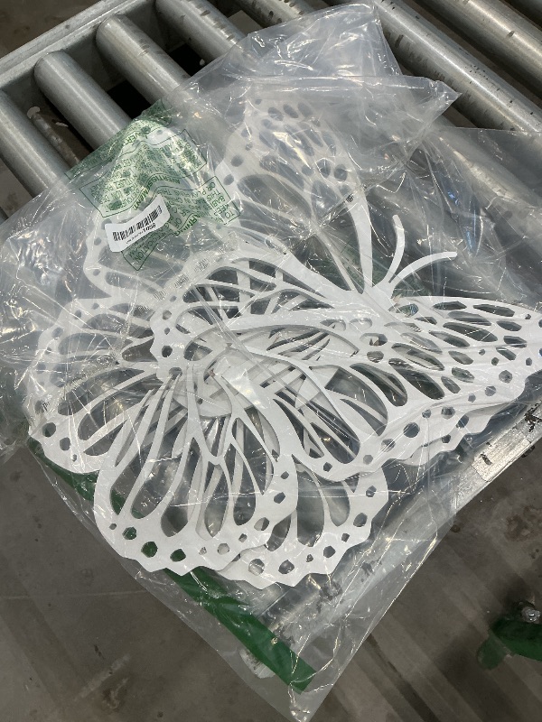 Photo 1 of ***SEE CLERK COMMENTS *** Wood Butterfly Sign for Backdrop - Wood Butterfly Shape Slices for Balloon Arch Butterfly Baby Shower Butterfly Themed Spring Party Decor Photo Prop (White)