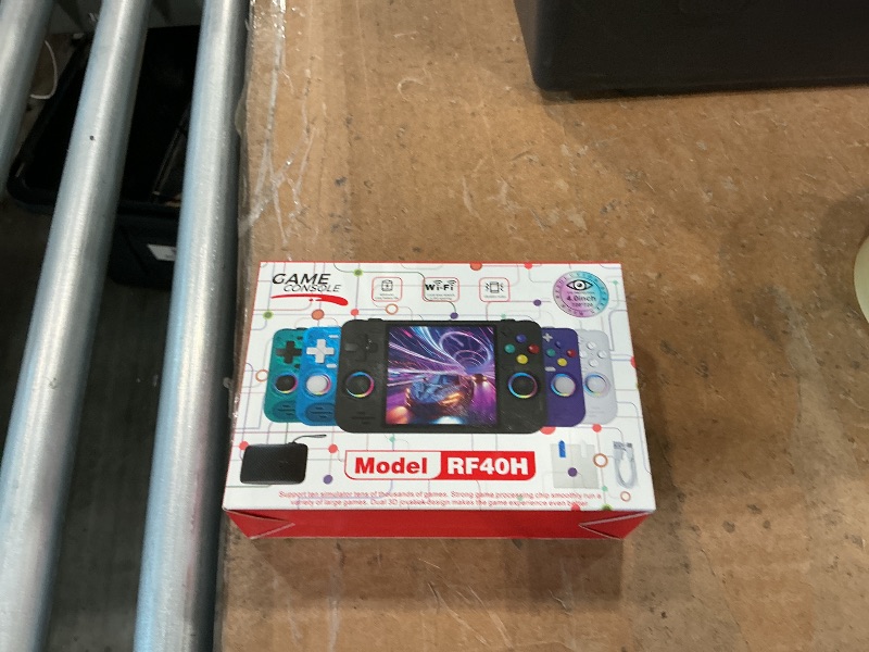 Photo 1 of **UNTESTED**
RF40H Handheld Game Console, 4.0" Retro Gaming Console Preloaded 20,000+ Classic Games, Open Source Linux System, Support WiFi Online Play, Portable Pocket Hand Held Video Game (Transparent Purple)