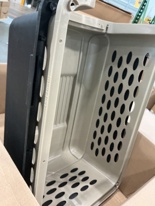 Photo 1 of **UNTESTED**
Petmate Vari Dog Kennel - Portable Dog Carriers & Crates for Medium Dogs, Airline-Friendly, Durable Plastic, Pet Carrier For Home and Travel, 28 Inches, Taupe and Black