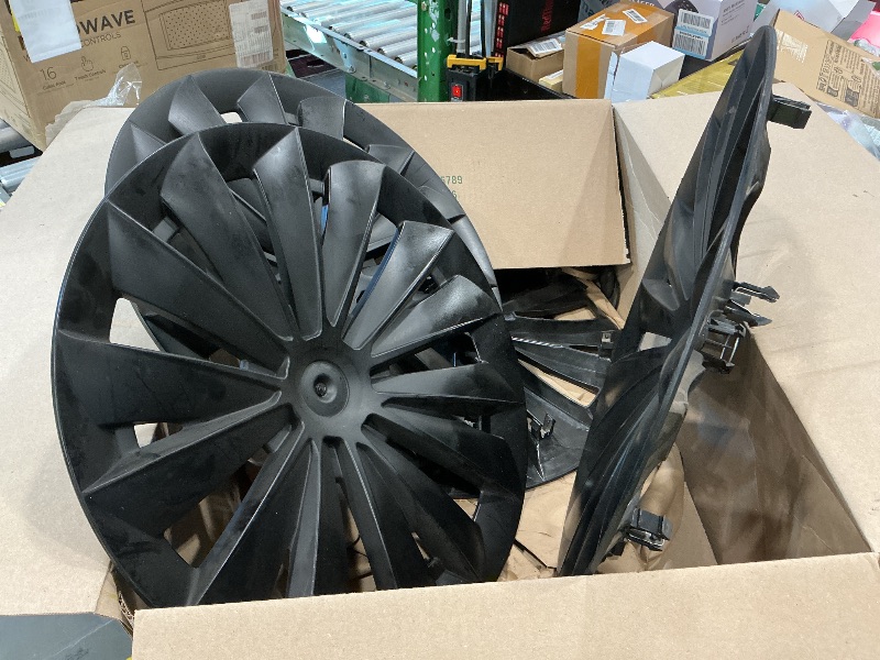 Photo 1 of **MISSING PARTS**
5OOO5OOO ?4PCS? 19 Inch Hub Cap for Tesla Model Y Wheel Hubcap Performance Replacement Right&Left Wheel Cap Full Rim Cover Accessories 2024 (B-LR Matte Black)