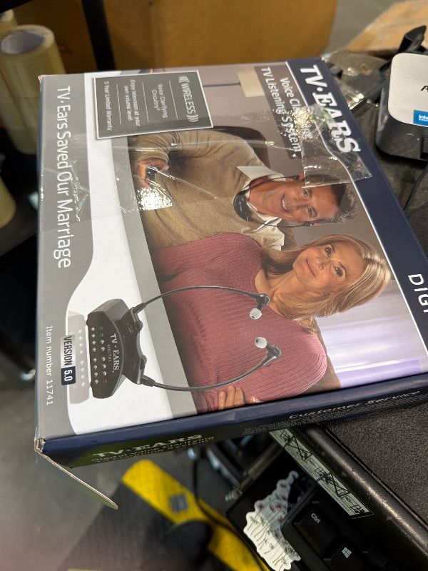 Photo 1 of **UNTESTED**
TV Ears Digital Wireless Headset System for Seniors – Personal Volume Control, TV Hearing Device, No Audio Delay, Plug-N-Play, Works with Most TV Brands, Ideal for Hearing Impaired – Model 11741