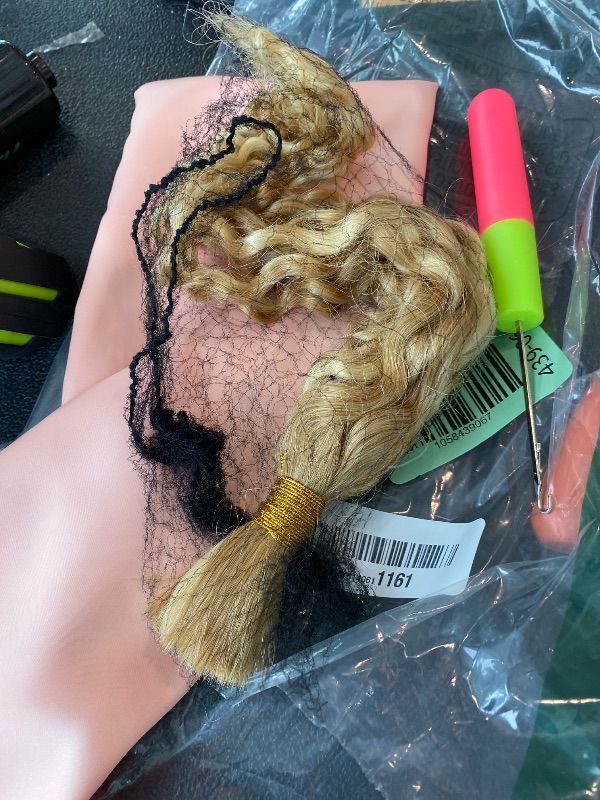 Photo 1 of ****BLONDE*** KZZIZ Human Crochet Hair Pre Looped Burmese Curly Feather Crochet Real Human Hair Extensions Reusable Invisible Pre-Separated Knotless 100% Virgin Human Hair Crochet Bundles 22 Inch 120g Natural Black