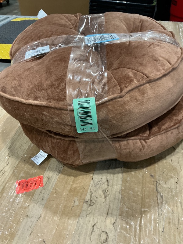 View 2 of 1 MIDDLE ONE Floor Pillow Set of 2, Memory Foam Meditation Cushion, Floor Cushions for Adults Sitting, Large Round Seat Cushions for Yoga, Living Room, 20x20 Inch (Round | Brown)