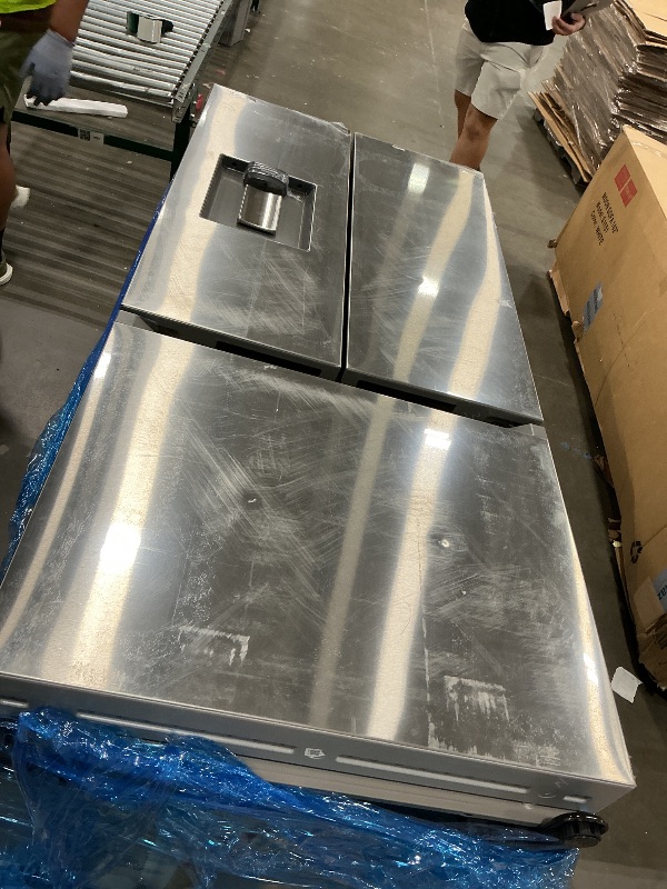 Photo 1 of ** SOLD AS IS NO REFUND/RETRUN** SEE COMMENTS!Black Stainless Steel Samsung ENERGY STAR Frigidaire 27.8 cu. ft. 3 Door French Door Refrigerator with Exterior Water and Ice Dispenser FRFS2823AD - Open Box