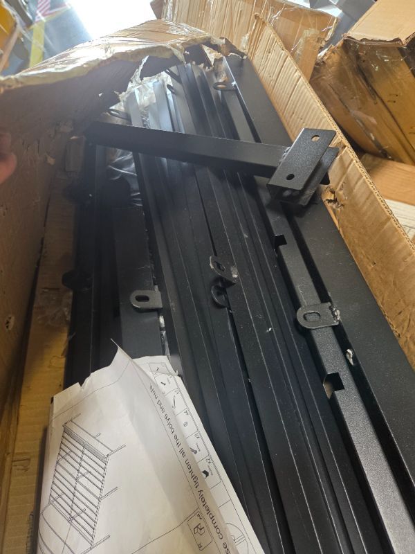Photo 1 of ***MISSING PARTS*** Zexigtau 16 Inch Queen Bed Frame, Heavy Duty Platform Metal Queen Size Bed Frame with Headboard and Modern Wooden Footboard, Large Under Bed Storage, Quite Design, No Box Spring Needed, Black