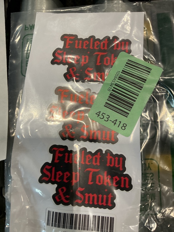 Photo 1 of (3Pcs) Fueled by Sleep Token and Smut Stickers 3" Reading Dark Romance Bookish Book Lover Waterproof Vinyl Sticker for Kindle Laptop Water Bottle Hard Hat Funny Sticker Gifts 3 Inches