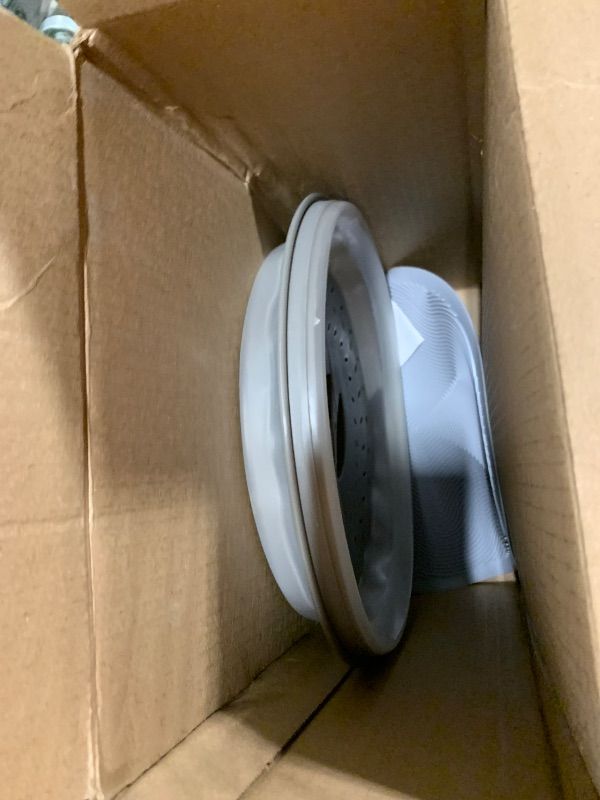 Photo 1 of ***LID CRACKED, SELLING FOR PARTS AS IS FINAL SALE***2 in 1, Aidacom Microwave Place Mat & Food Cover- Mat as Bowl Holder, for Splatter Guard, Multi-use: Silicone Trivet, Pot Holders, Drying, Baking, Utensils Rest for Kitchen Counter, Grey***LID CRACKED, 