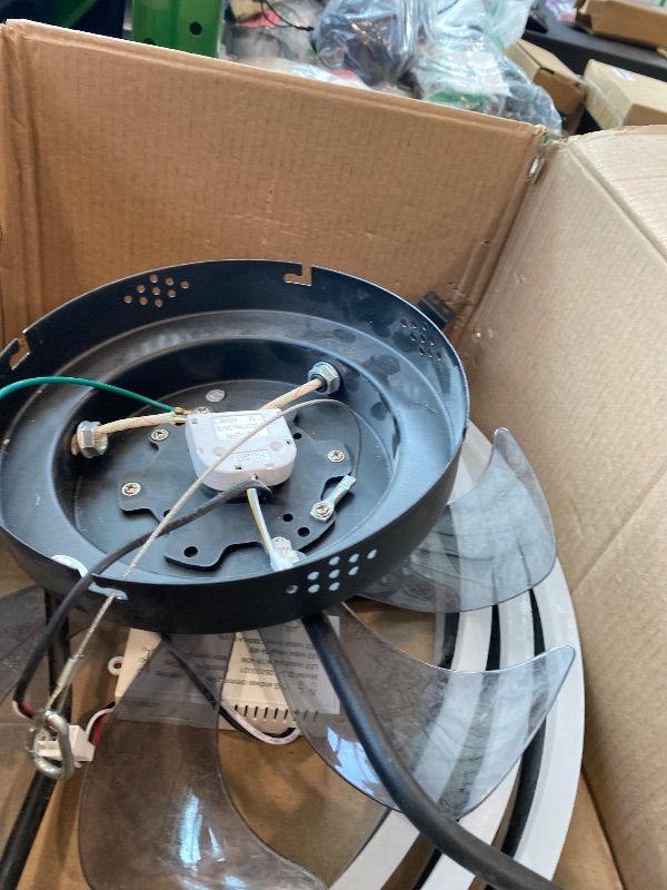 Photo 1 of **USED**
addlon 24'' Ceiling Fans with Lights and Remote, Low Profile Flush Mount Ceiling Fan with Light, 3000-6000K Dimmable LED Fandelier, Modern Small Black Ceiling Fan for Bedroom, Kitchen, Living Room