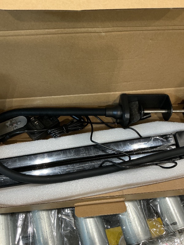 Photo 1 of **UNTESTED**
ShineTech LED Desk Lamp, 31.5" Ultra Wide Double Head Architect Light with Clamp, 50 Adjustable Lighting Modes, Eye-Caring Bright Task Lamp for Home Office, Large Monitor, Memory & Auto-Off Timer
