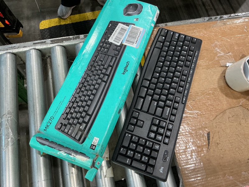 Photo 1 of *MISSING PARTS - see clerk notes*
Logitech MK270 Wireless Keyboard and Mouse Combo for Windows, 2.4 GHz Wireless, Compact Mouse, 8 Multimedia and Shortcut Keys, 2-Year Battery Life, for PC, Laptop - Black