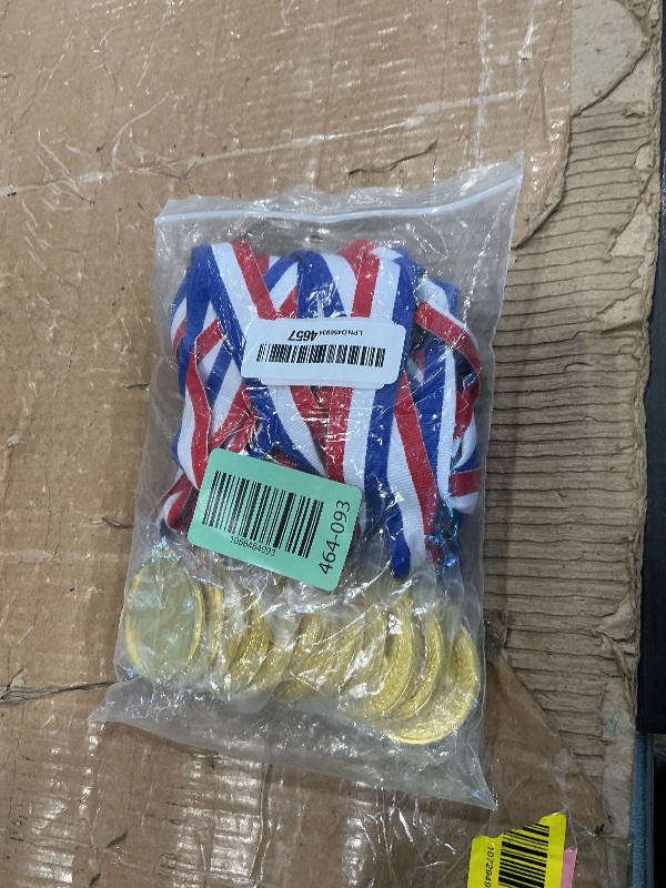 Photo 1 of 100 Packs Children's Gold Plastic Winner Medals Kids Golden Winner Awards Medals