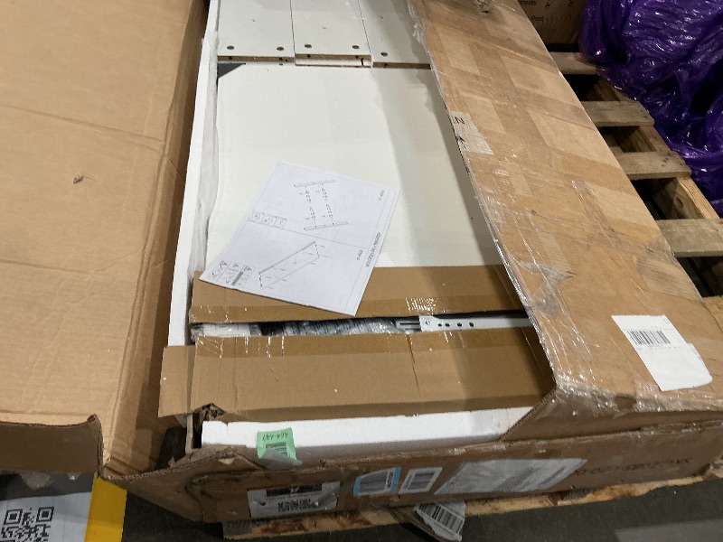 Photo 1 of **parts only*** LIVELYGLOW White Large Makeup Vanity Desk with Smart LED Mirror & Power Station, 43" Professional Dressing Table with 7 Drawers, 4 Open Shelves & Hairdryer Holder for Bedroom