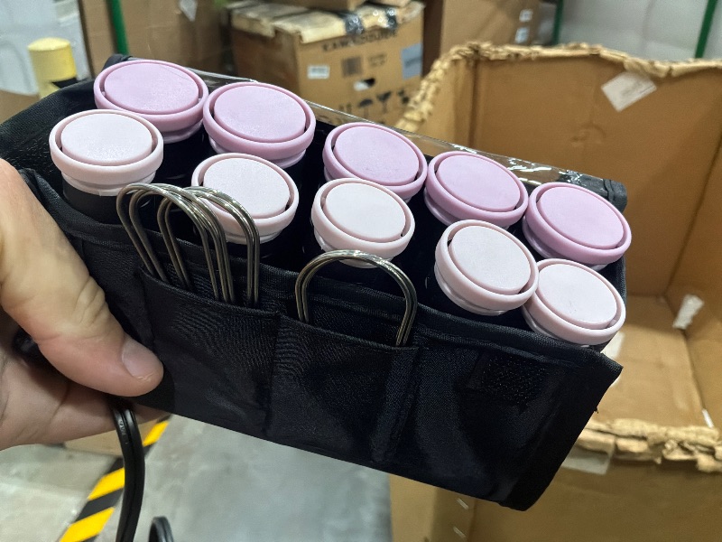 Photo 1 of [Used, Clean First] Remington Compact Ceramic Dual Voltage Hot Rollers for Long and Short Hair, Hair Setters, Hair Curlers, 1-1 ¼" Purple/Black, 10 Piece Set
