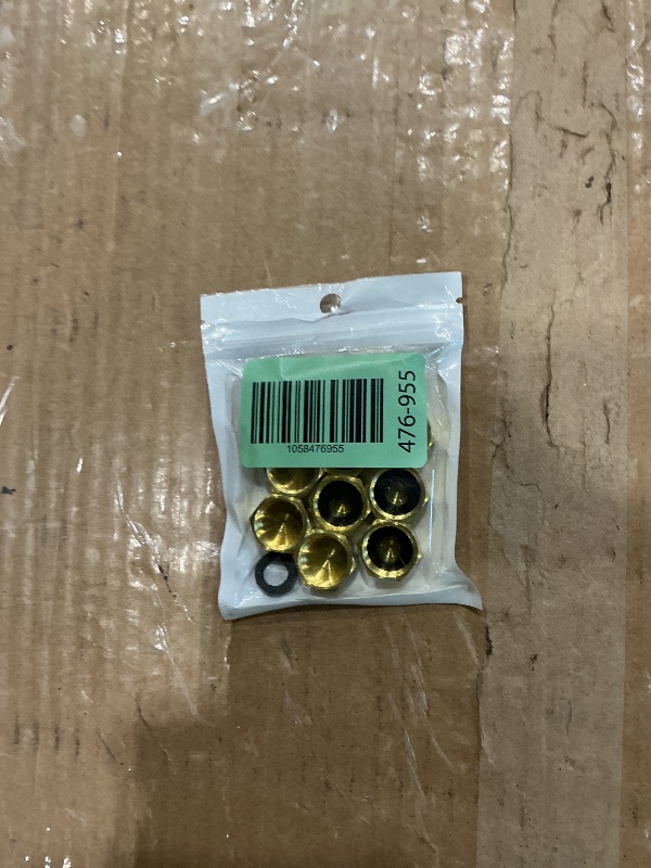 Photo 1 of 10 PCS 3/8'' Compression Valve Cap Fitting, Brass Cap with Sealing Washer, 3/8 Compression Fittings/Cap Washer/Plumbing Cap for Toilet Faucet, Dishwasher, Water Heater & Supply Line Shut Off Valve