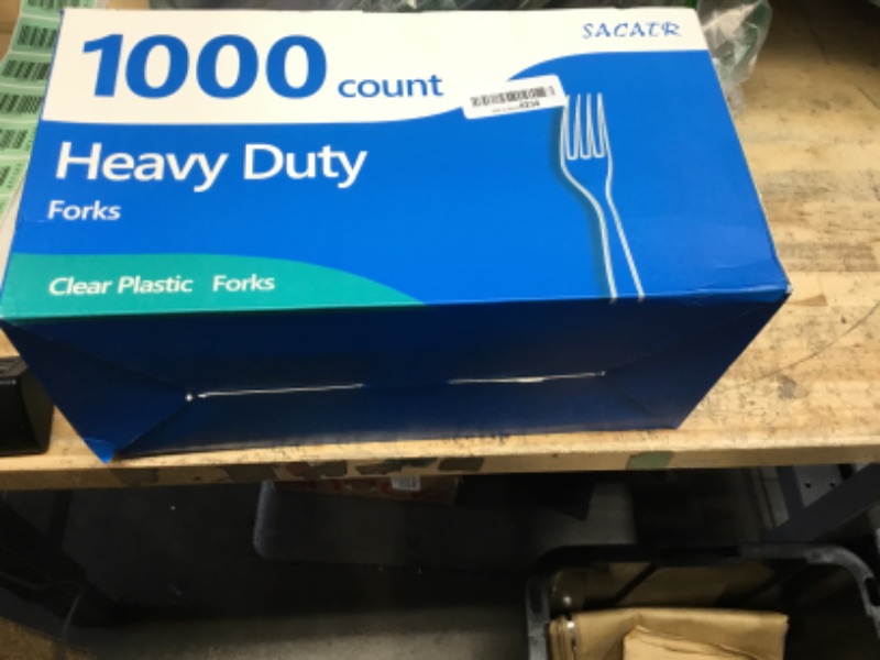 Photo 1 of SACATR 1000 Count Plastic Forks Heavy Duty, Plastic Silverware Clear Forks, Premium Disposable Forks Bulk, BPA-Free, Heat Resistant, Suitable for Parties, Events and Everyday Use