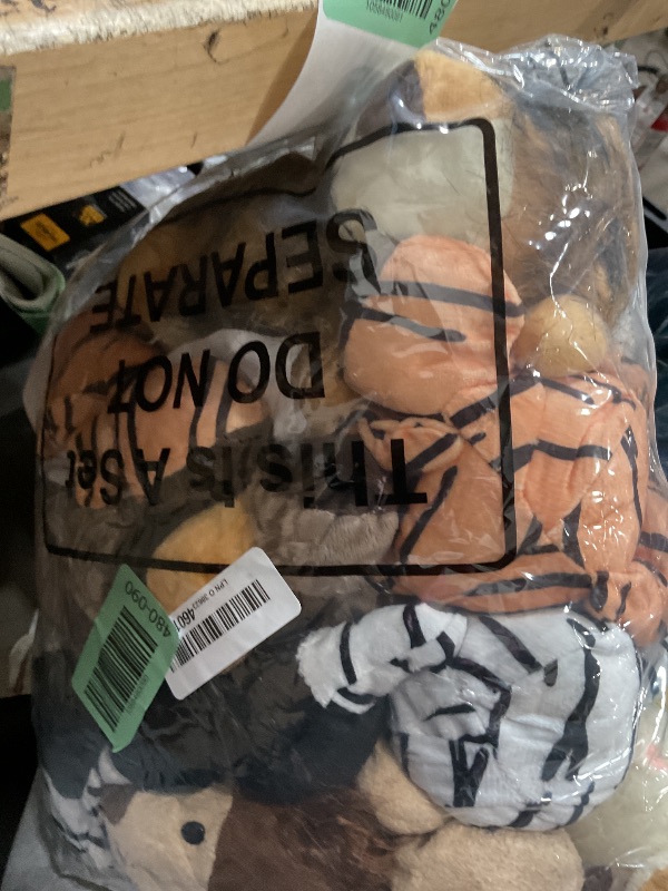 Photo 1 of 12 Pieces Safari Stuffed Animals 11.8 Inch Jungle Animal Toys Set for Boys Girls Plush Forest Lion Elephant Zebra Giraffe Tiger Monkey for Zoo Party Teacher Student Award (Cute Style)