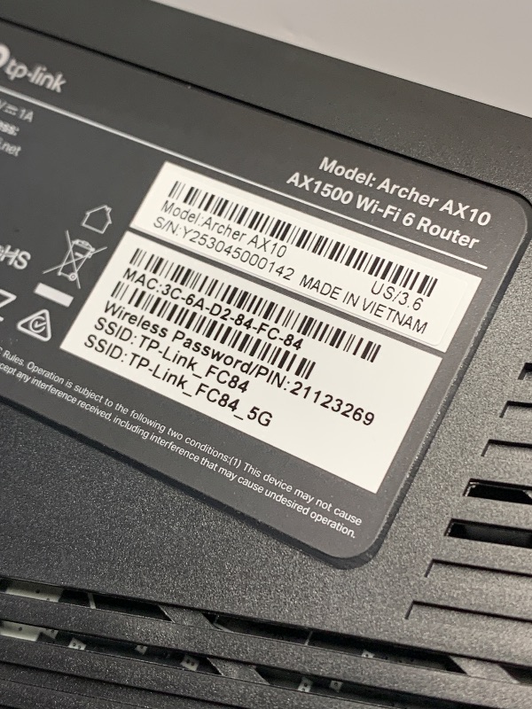 Photo 1 of (see all images) TP-Link Smart WiFi 6 Router (Archer AX10) – 4 Gigabit LAN Ports, Dual Band 802.11AX Router, Beamforming, OFDMA, MU-MIMO