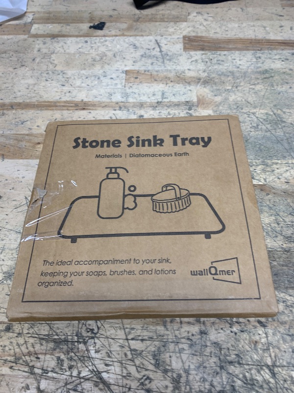 Photo 1 of ***ONLY ONE SQUARE AND ONE RECTANGLE*** 2PCS Water Absorbing Diatomaceous Earth Tray for Sink, Fast Drying Soap & Toothbrush Holders for Bathroom Counter, 1 Stone Tray, 2 Stone Coasters