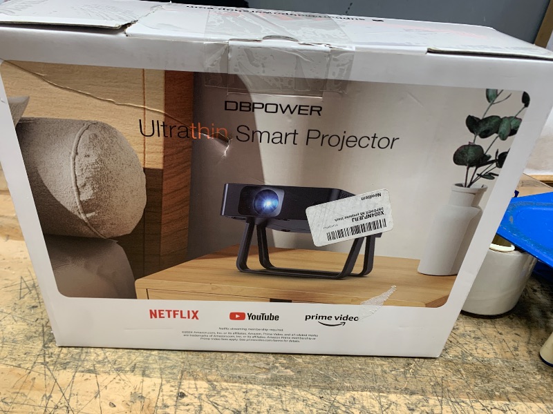 Photo 1 of [Ultra-Slim 1.97"| Netflix Licensed | AI Auto Focus | 360° Stand] Smart Mini Projector with WiFi 6 & Bluetooth, Built-in Netflix/YouTube/Disney+/Hulu, DBPOWER N5 Movie Projector for Bedroom (Black)