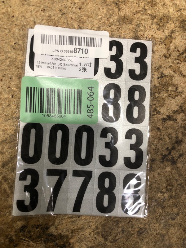 Photo 1 of 1.5 inch Self Adhesive Numbers for Mailbox, House Numbers, Reflective Mailbox Number, Trash Cans Number, for Outside, 60 PCS (Black/White)