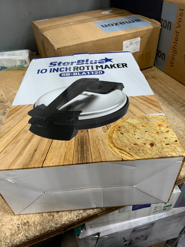 Photo 1 of 10inch Roti Maker by StarBlue with FREE Roti Warmer and Removable Handle - The automatic Stainless Steel Non-Stick Electric machine to make Indian style Chapati, Tortilla, Roti AC 110V 50/60Hz 1200W