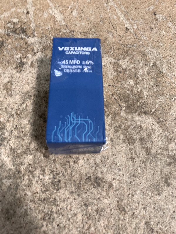 Photo 1 of [UL Certified] BlueStars 45+5 uF 45/5 MFD 370V or 440V Round Dual Circular Run Capacitor CBB65 50/60 Hz - Compatible for AC Motor Run or Fan Start or Condenser Straight