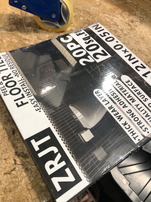 Photo 1 of 20-Pack Peel and Stick Floor Tiles Vinyl Floor 12 x 12 inch Self Adhesive Waterproof Flooring Planks DIY for Bathroom, Kitchen, Living Room, RV, Cover 20 Sq. Ft, White Vein Marble