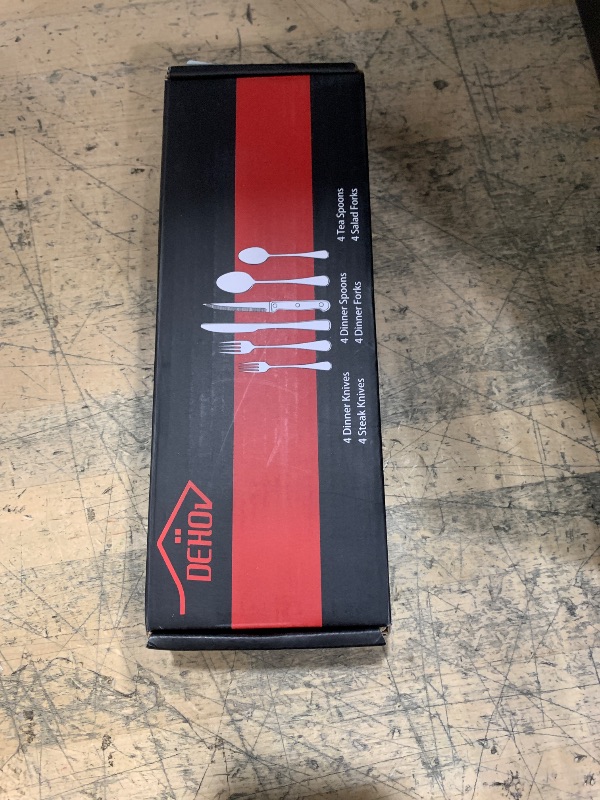 Photo 1 of 24-Piece Silverware Set with Steak Knives,Flatware Set Service for 4 Person, Food-Grade Stainless Steel Tableware Cutlery Set, Mirror Finished Utensil Sets for Home Restaurant