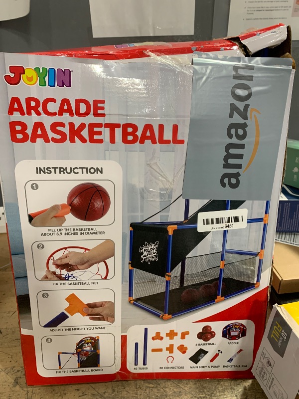 Photo 1 of *******************MISSING PIECES*************
JOYIN Arcade Basketball Game Set with 4 Balls and Hoop for Kids 3 to 12 Years Old Indoor Outdoor Sport Play - Easy Set Up - Air Pump Included - Ideal for Competition