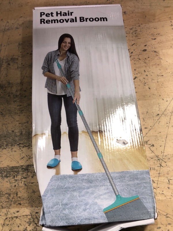 Photo 1 of 5FT Carpet Rake Pet Hair Remover, Reusable Carpet Rake with Telescopic Handle for Pet Hair Removal Tool Dog Cat Fur Remover Broom for Rugs, Mats, Beds, Stairs (Black)