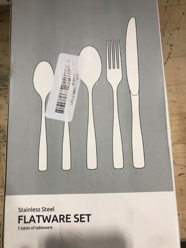 Photo 1 of *MISSING KNIFE* HIKAA 40-Piece Silverware Set Service for 8, Heavy Duty Stainless Steel Flatware Set with Extra Thickness, Matte Satin Cutlery Set Dishwasher Safe