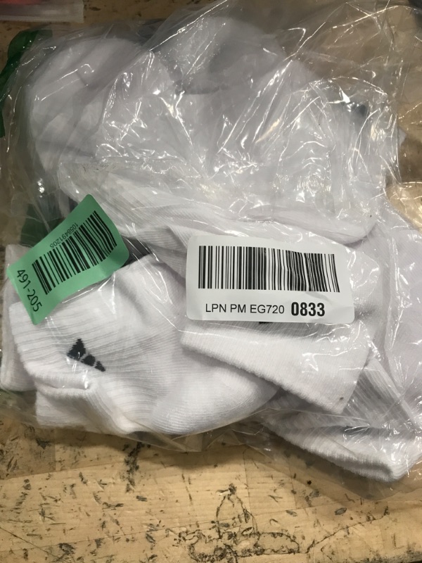 Photo 1 of adidas Men's Socks, Athletic Cushioned Quarter 6-Pack, Ankle Fit with Arch Support, White/Black, X-Large