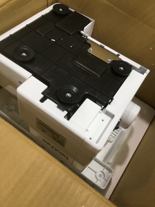 Photo 1 of **********************missing parts as well as broken************
Brother Serger, 1034D, Heavy-Duty Metal Frame Overlock Machine, 1,300 Stitches Per Minute, Removeable Trim Trap, 3 Included Accessory Feet, White