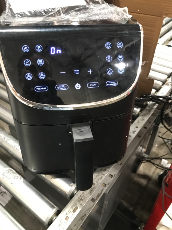 Photo 1 of (FOR PARTRS/UNFUNCTIONAL) Gourmia Air Fryer Oven Digital Display 7 Quart Large AirFryer Cooker 12 Touch Cooking Presets, XL Air Fryer Basket 1700w Power Multifunction GAF716 Black and Stainless Steel Accents FRY FORCE 360°