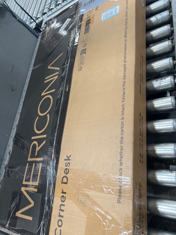 Photo 1 of Mericonia Small L Shaped Computer Desk with Power Outlets, Gaming Desk for Small Spaces, Corner Desk with Reversible Storage Shelves, Study Writing Table for Home Office(Socket, Black, 48 inch)