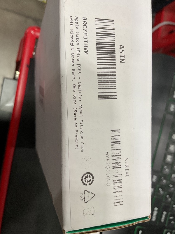 Photo 1 of (icloud locked)(may need to contact apple) Apple Watch Ultra [GPS + Cellular 49mm] Titanium Case with Midnight Ocean Band, One Size (Renewed Premium)