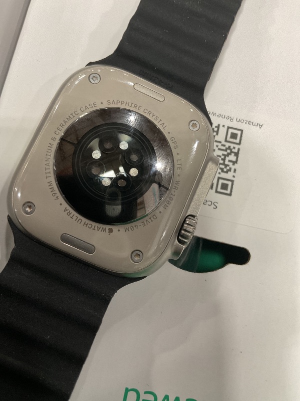 Photo 1 of (icloud locked)(may need to contact apple) Apple Watch Ultra [GPS + Cellular 49mm] Titanium Case with Midnight Ocean Band, One Size (Renewed Premium)