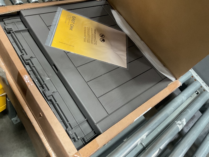 Photo 1 of (broken hinge) EAST OAK Outdoor Storage Box, 31 Gallon Deck Box Indoor and Outdoor Use, Waterproof Resin Storage Bin for Package Delivery