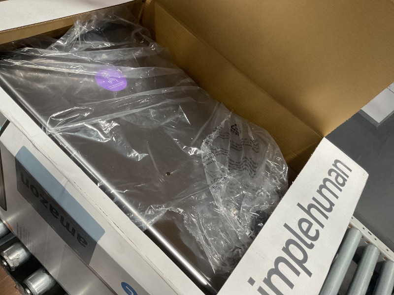 Photo 1 of simplehuman 38 Liter / 10 Gallon Rectangular Kitchen Step Trash Can, Brushed Stainless Steel