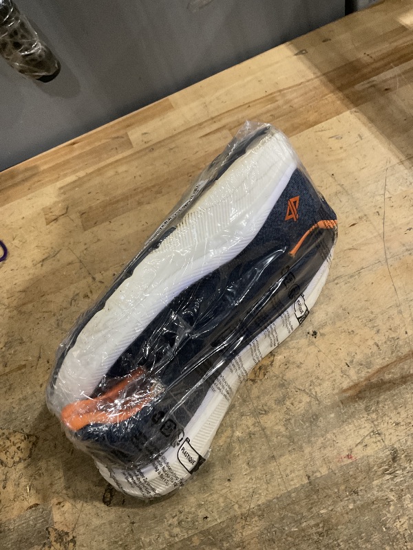 Photo 1 of **** HEAVY USAGE****   JACKSHIBO Mens Slip Ins Free up Hands Shoes Wide Toe Box Arch Support Orthopedic Walking Sneakers Cushioned Thick Zero Drop Sole Metatarsal Pads Blue Size 10.5