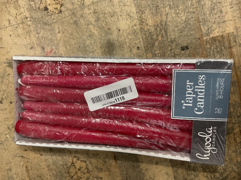 Photo 1 of Hyoola Tall Taper Candles - 10 Inch Cherry Red Unscented Dripless Taper Candles - 8 Hour Burn Time - 12 Pack