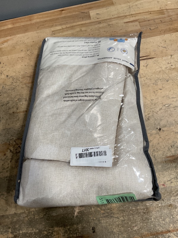 Photo 1 of 100% Blackout Shield Linen Blackout Curtains for Bedroom 84 Inches Long, Back Tab/Rod Pocket Living Room Drapes, Thermal Insulated Blackout Curtains 2 Panels Set, 50" W x 84" L, Cream