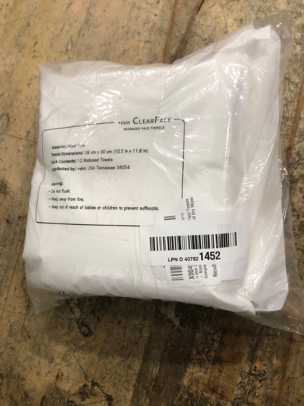 Photo 1 of +skin ClearFace Sensitive Skin Face Towels – Biobased Makeup Remover and Dry Wipes, Compact Travel Pack