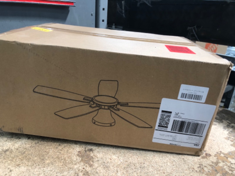 Photo 1 of *****PARTS ONLY*****Ayaoty Ceiling Fans with Lights, 48 inch Low Profile Ceiling Fan with Light and Remote Control, Flush Mount RGB Dimmable Light, Noiseless, Black Ceiling Fan for Bedroom Indoor/Outdoor Use