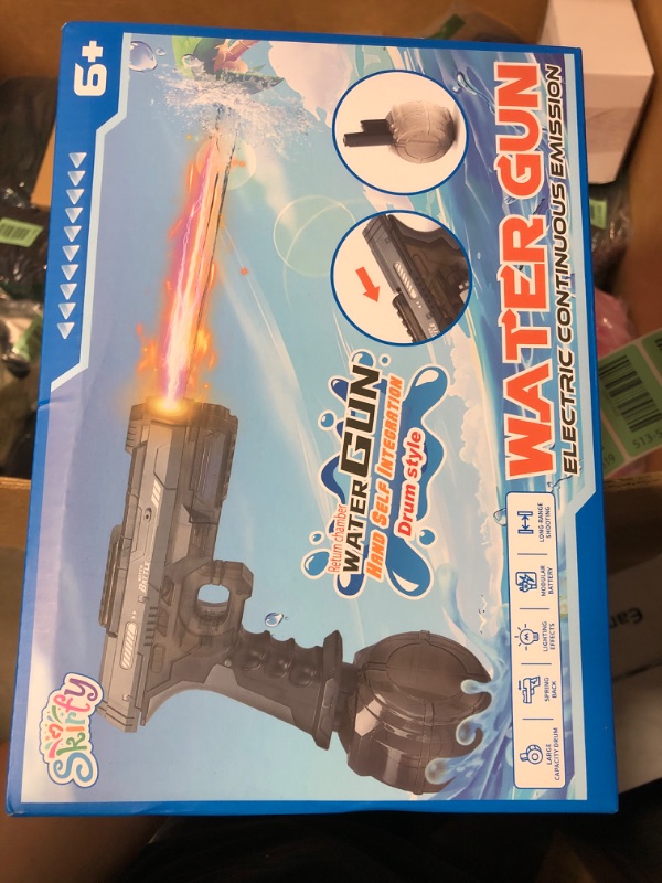 Photo 1 of ***********MISSING CHARGER*************
Skirfy Electric Water Gun with Realistic Gun Muzzle Flash for Kids Adults,High Powered Waterproof Water Pistol with High Capacity,Ideal Outdoor Swimming Pool Beach Toys-Blue